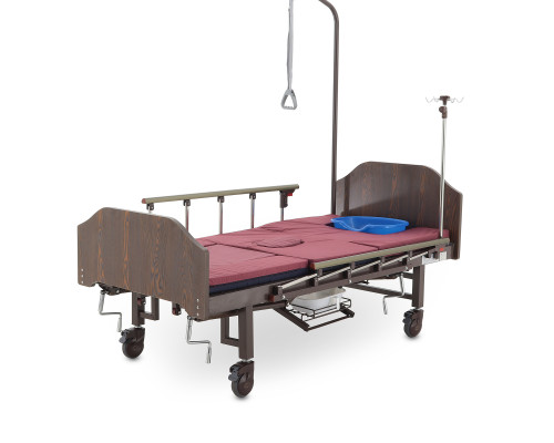Механическая кровать Тип 7.7 Вариант 7.7.1 РМ-5624H-05 (YG-5) с боковым переворачиванием, противопролежневой функцией, туалетным устройством и судном с крышкой, функцией "кардиокресло"